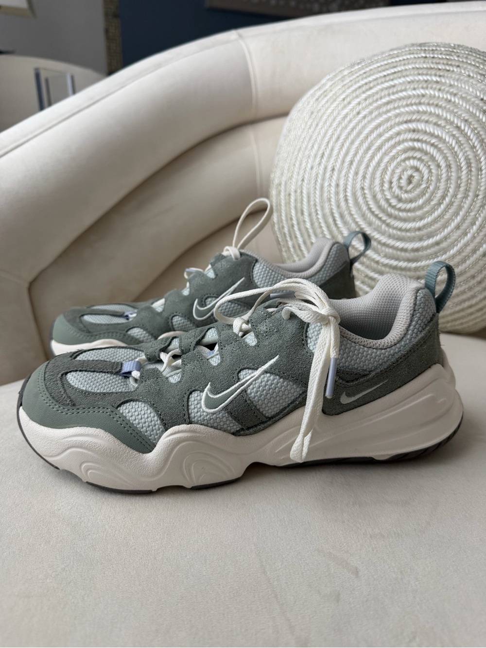 Nike woman’s ' Sage Green and White Sneakers